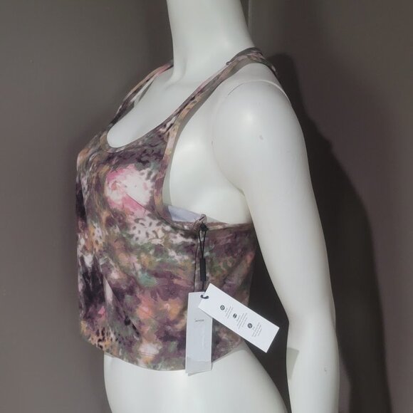 Calvin Klein Printed Racerback Cropped Tank Top Size Large - Picture 3 of 9